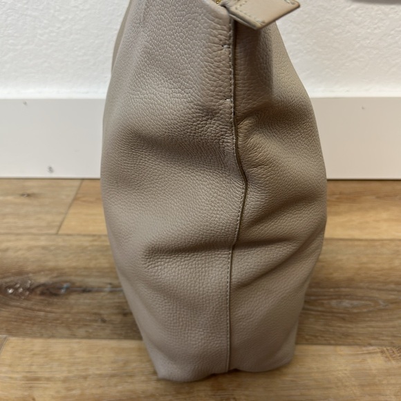 Quince taupe Italian tall cow leather tote bag - Picture 4 of 16
